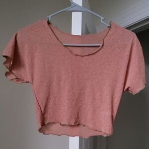 Women brown crop top with green border